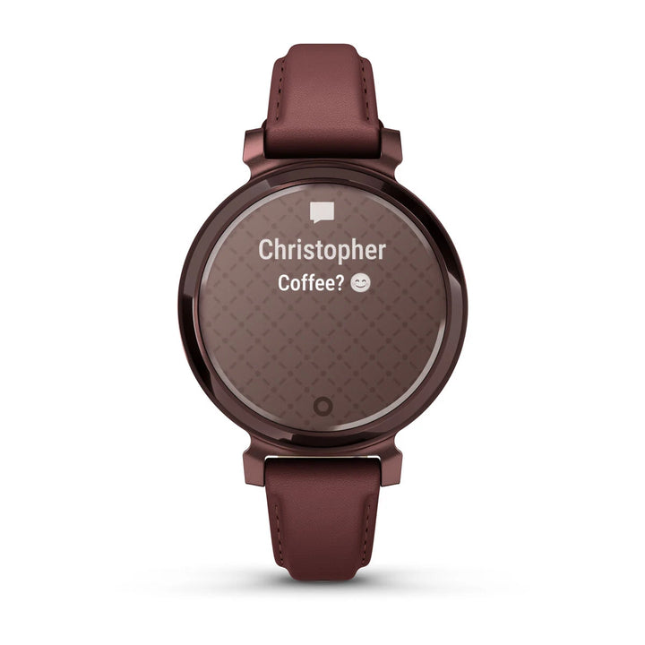 Garmin Lily 2 Classic, Tumma pronssi ja tummanpunainen nahkahihna 010-02839-73