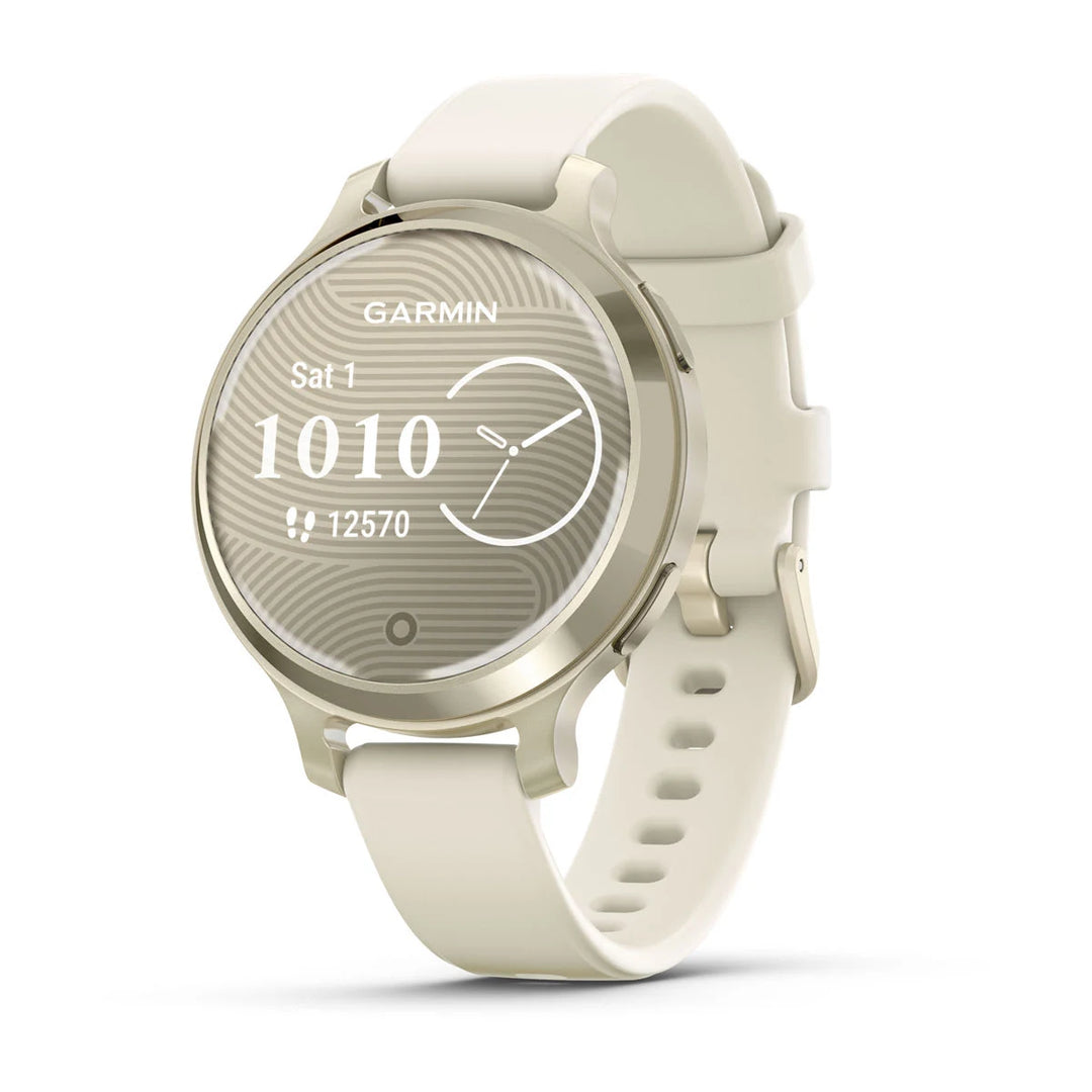 Garmin Lily 2 Active, Vaalea kulta ja luunvalkoinen silikonihihna 010-02891-00