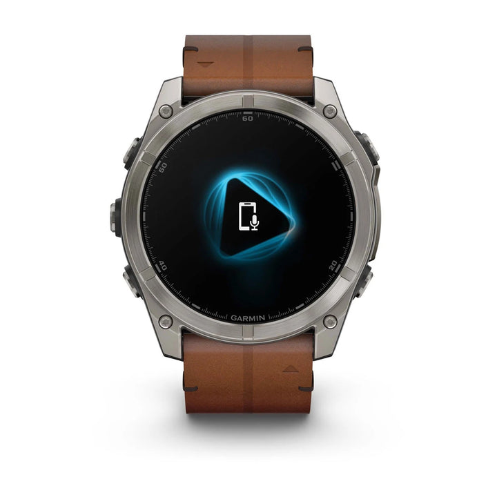 Garmin Fenix 8 - 51 mm, AMOLED, Sapphire, Titaani ja ruskea nahkahihna 010-02905-40