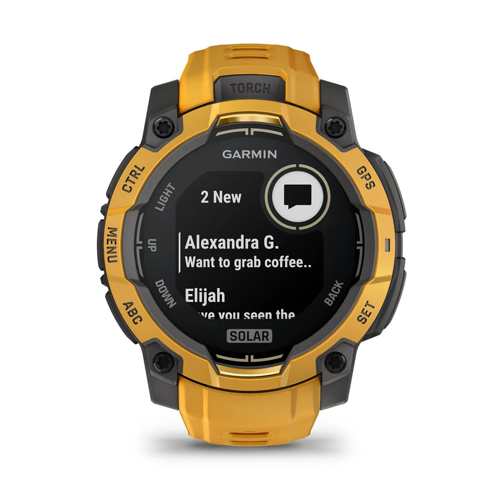 Garmin Instinct 3 - 45 mm, Solar, Auringonkeltainen ja Auringonkeltainen/harmaa hihna 010-02934-02