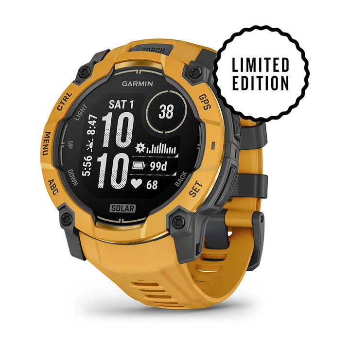 Garmin Instinct 3 - 50 mm, Solar, Auringonkeltainen ja Auringonkeltainen/harmaa hihna 010-02935-02
