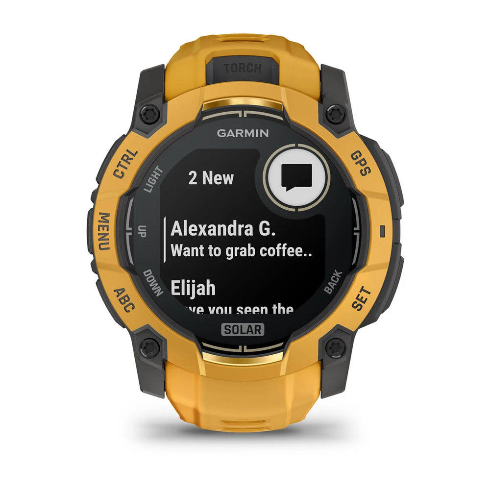 Garmin Instinct 3 - 50 mm, Solar, Auringonkeltainen ja Auringonkeltainen/harmaa hihna 010-02935-02