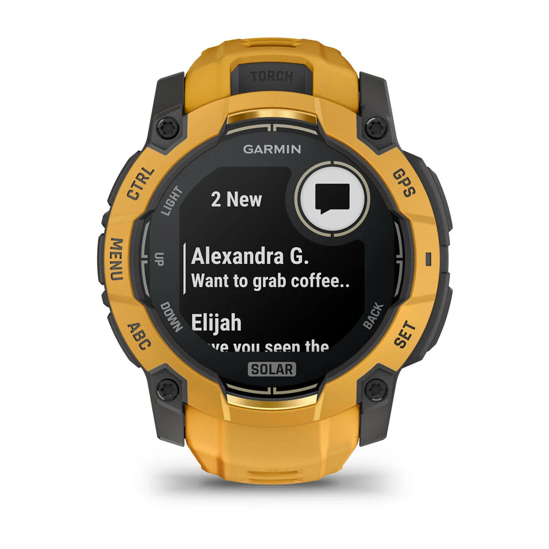 Garmin Instinct 3 - 50 mm, Solar, Auringonkeltainen ja Auringonkeltainen/harmaa hihna 010-02935-02