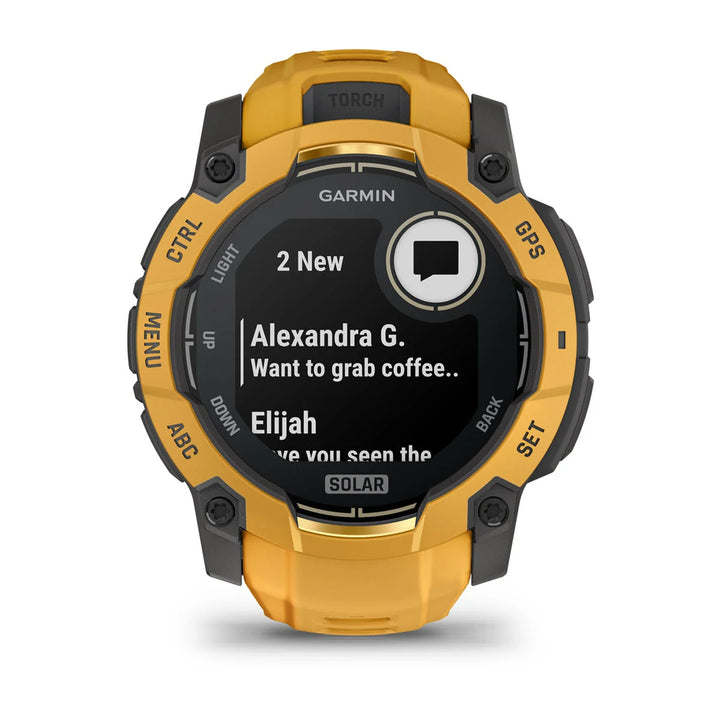 Garmin Instinct 3 - 50 mm, Solar, Auringonkeltainen ja Auringonkeltainen/harmaa hihna 010-02935-02