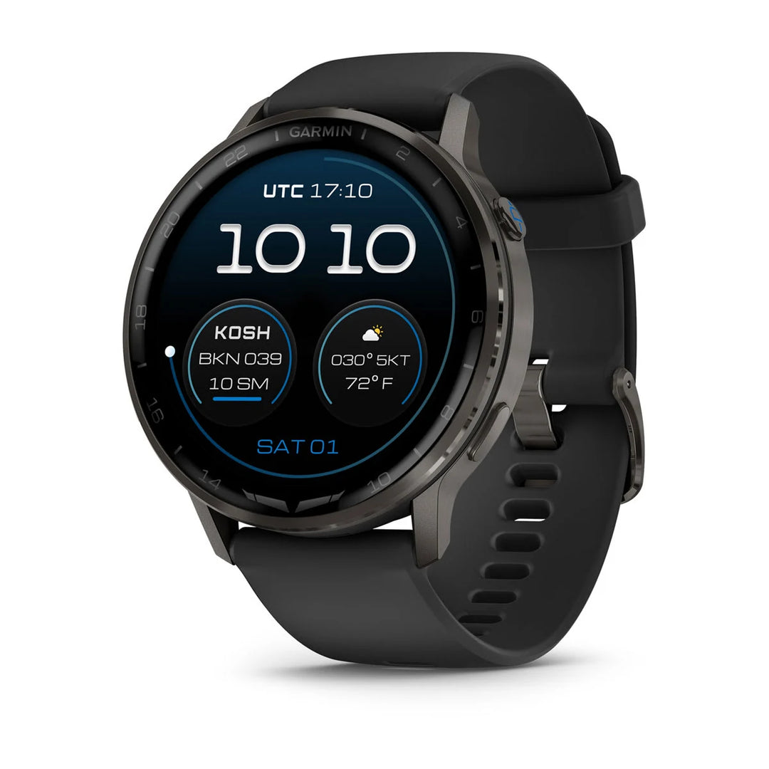 Garmin D2 Air X15 45 mm, tummanharmaa, musta silikoniranneke 010-03014-51
