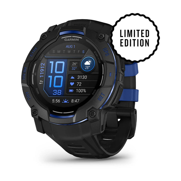 Garmin Instinct 3 - 50 mm, AMOLED, Musta ja musta/sähkönsininen hihna 010-03020-03