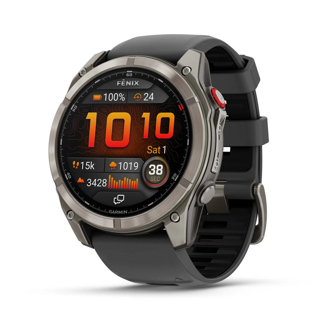 Garmin Fenix 8 Pro - 51 mm, AMOLED, Sapphire, titaani ja grafiitinharmaa/musta silikonihihna 010-03199-11