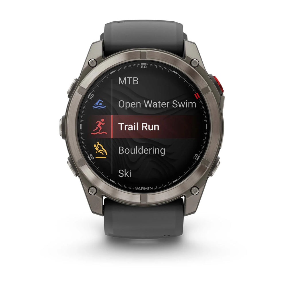 Garmin Fenix 8 Pro - 51 mm, AMOLED, Sapphire, titaani ja grafiitinharmaa/musta silikonihihna 010-03199-11