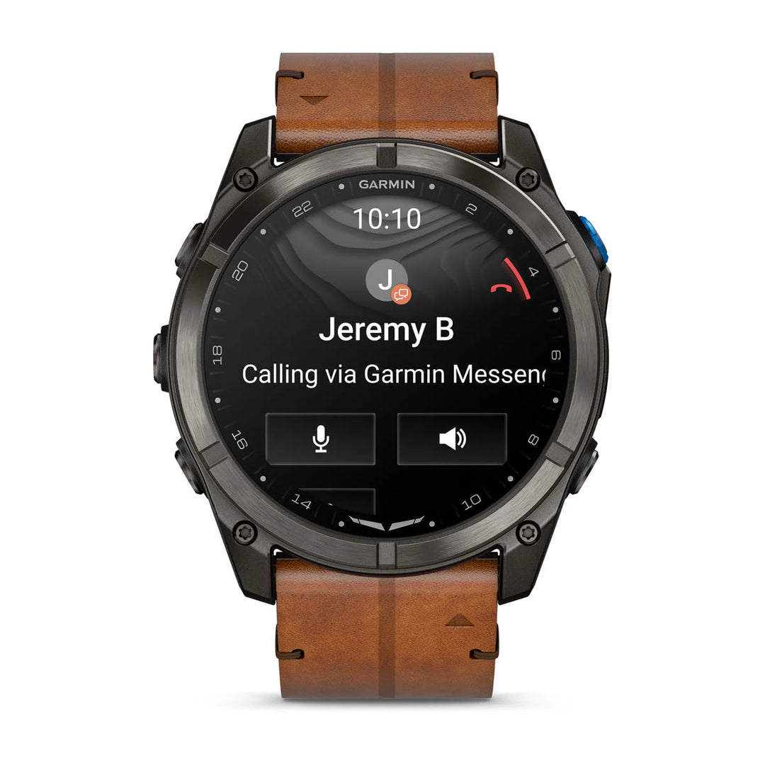 Garmin D2 Mach 2 Pro 51 mm, DLC-titaani ja kastanjanruskea nahkaranneke 010-03199-51