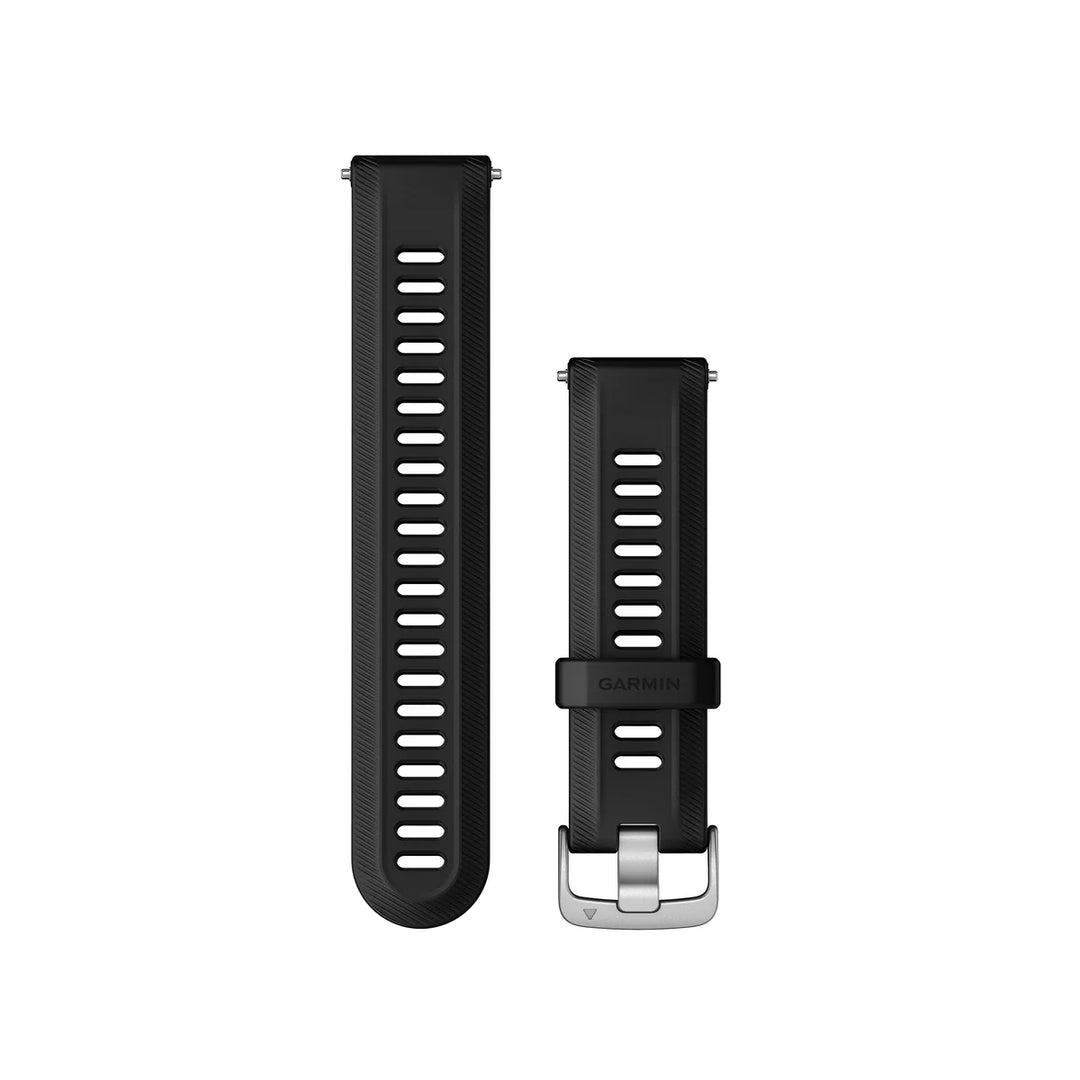 Garmin Forerunner 955 silikoniranneke musta/hopea 010-11251-3U 010-11251-3U