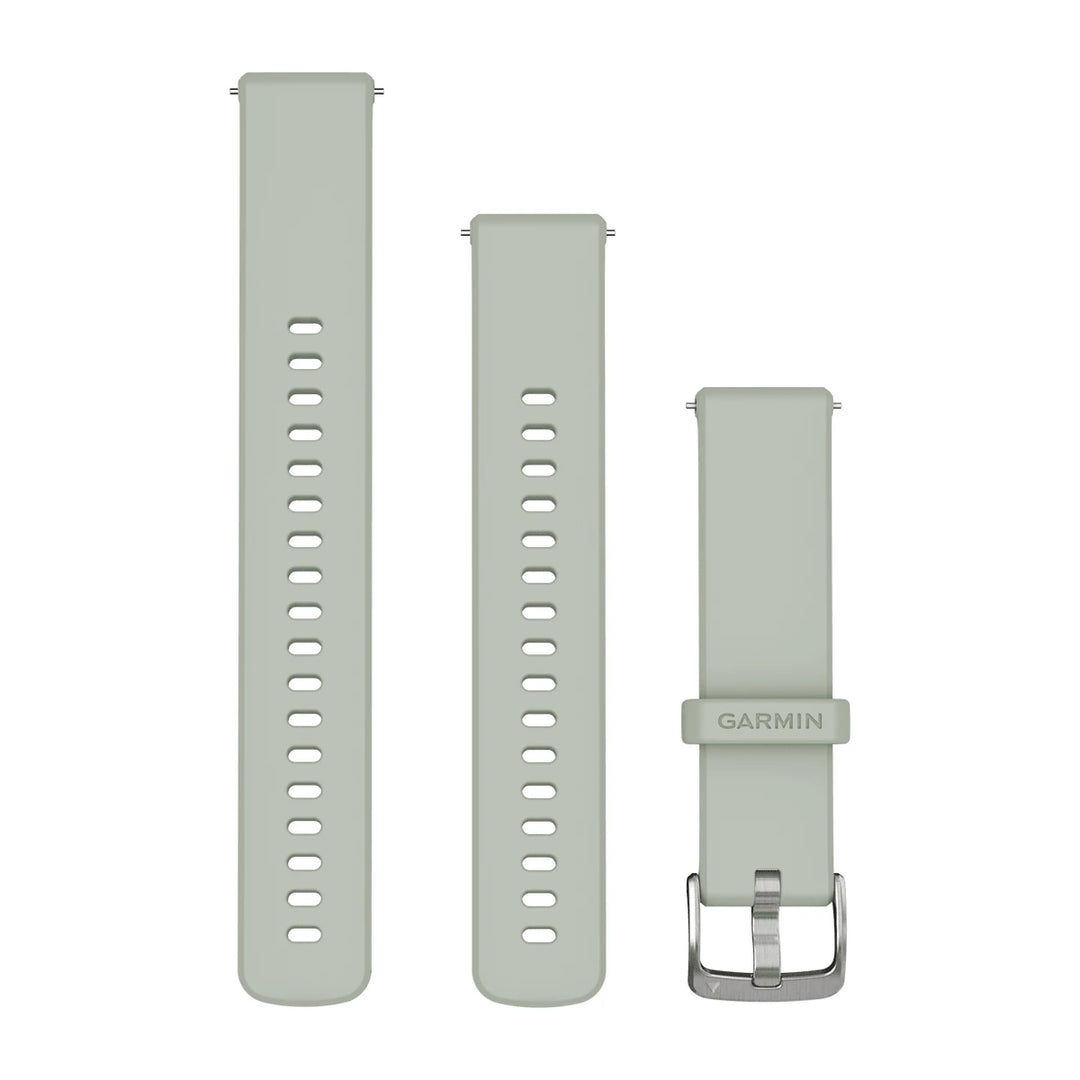 Garmin Quick Release 18 mm silikoniranneke, salvianharmaa, hopeanväriset kiinnitysosat 010-13256-01