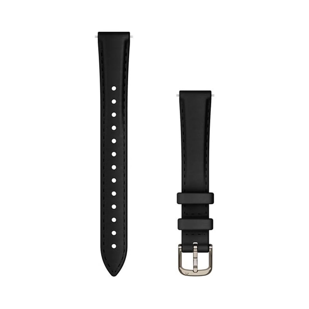 Garmin Lily 2 14 mm nahkaranneke musta/kulta 010-13302-22 010-13302-22