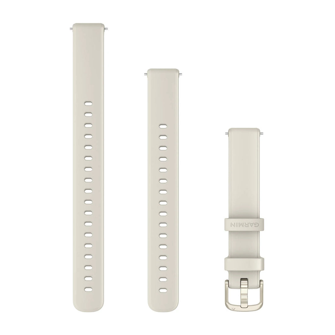 Garmin Lily 2 14 mm silikoniranneke, Luunvärinen silikoni, vaalean kullan väriset kiinnitysosat 010-13302-30