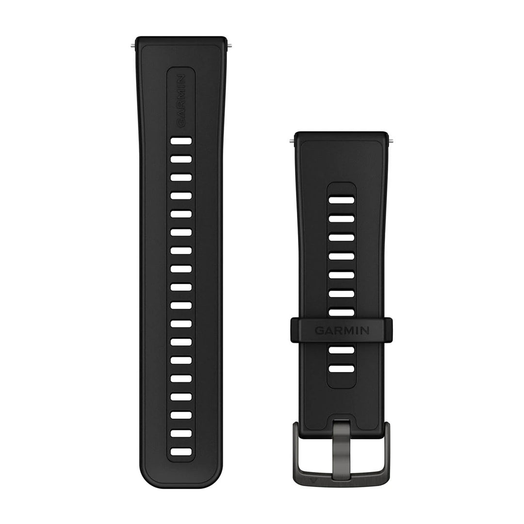 Garmin Quick Release 24 mm silikoniranneke, Musta silikoni 010-13907-00