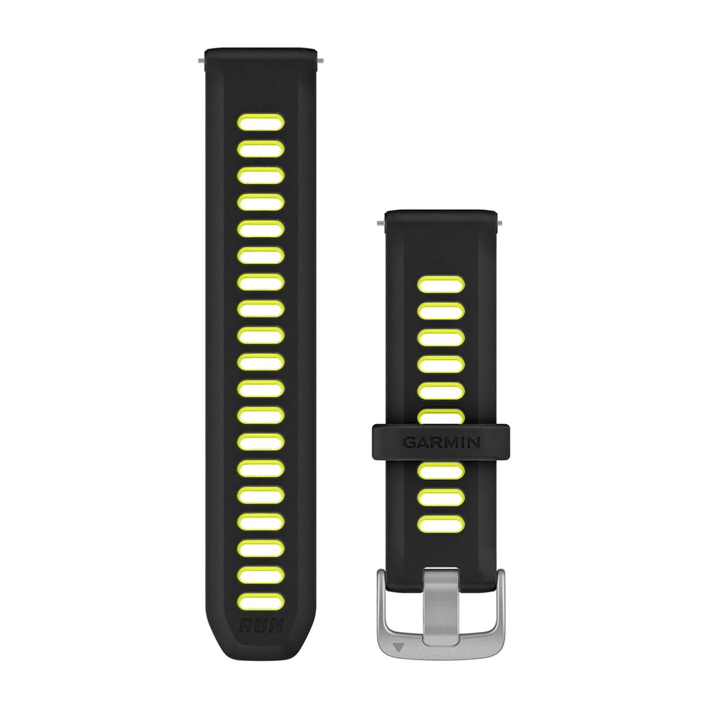 Garmin Quick Release 20 mm silikoniranneke musta/kirkkaankeltainen 010-11251-B6
