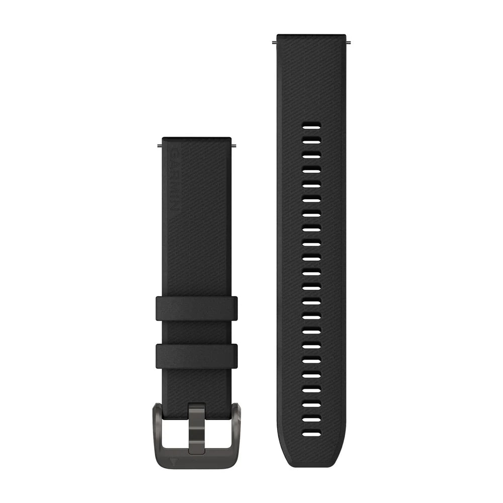 Garmin Quick Release 20 mm silikoniranneke mustat ja mustat kiinnitysosat 010-13439-00