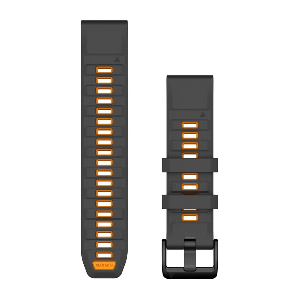 Garmin QuickFit 22 mm silikoniranneke grafiitinharmaa/kirkkaanoranssi 010-13392-05