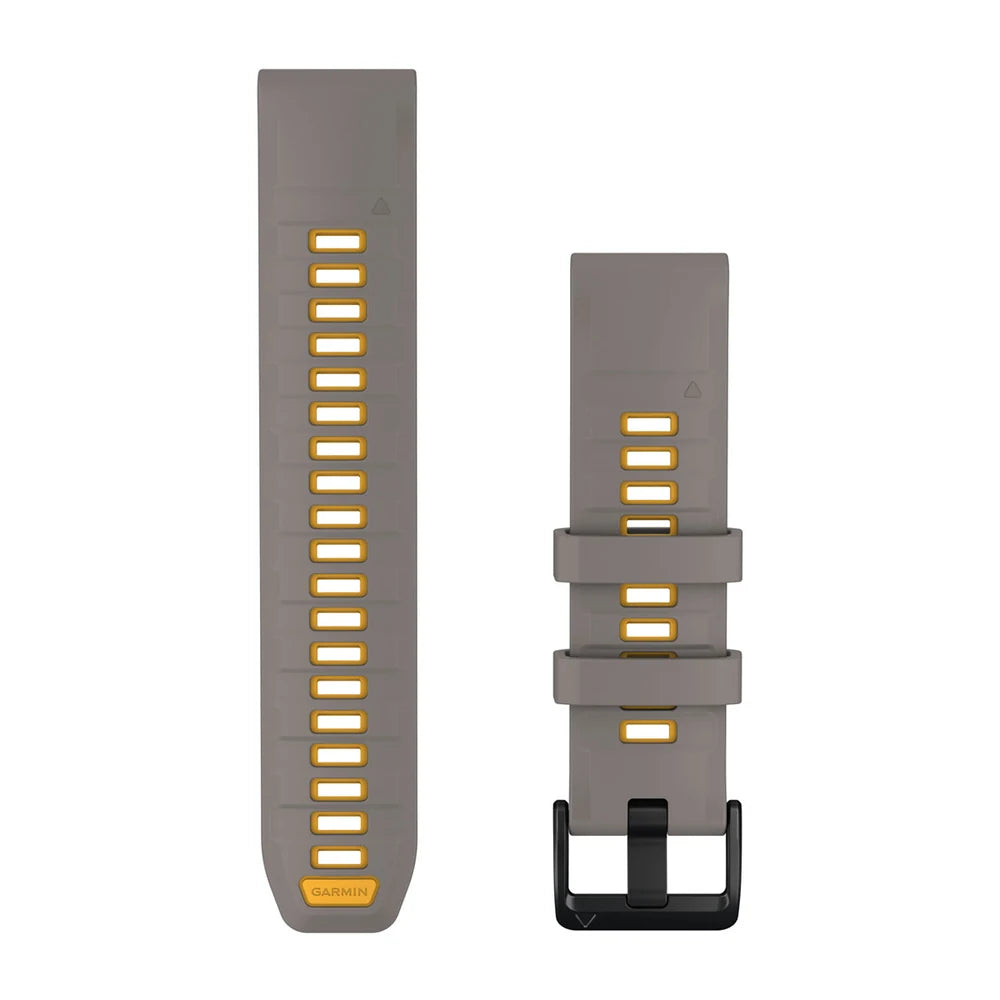 Garmin QuickFit 22 mm silikoniranneke hopeanharmaa/kirkkaankeltainen 010-14507-02