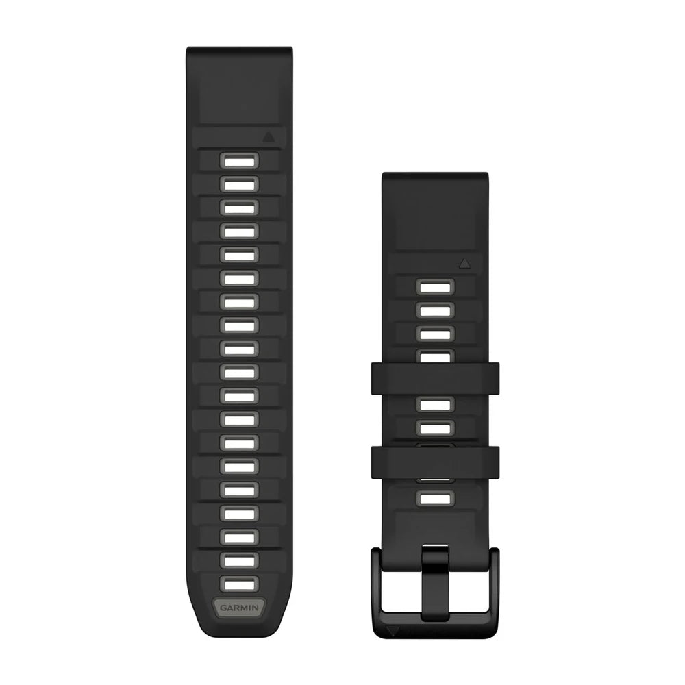 Garmin QuickFit 22 mm silikoniranneke musta/kivenharmaa 010-13392-00