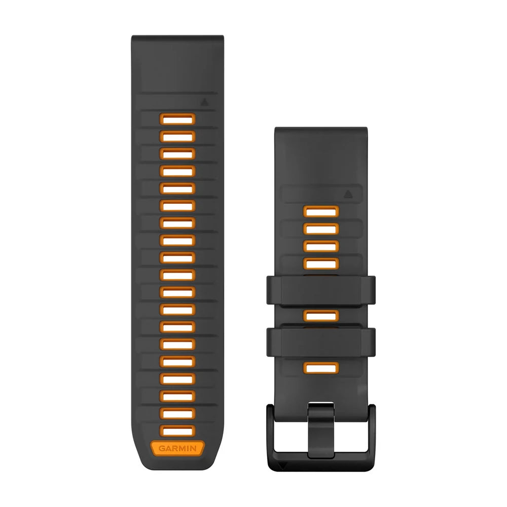 Garmin QuickFit 26 mm silikoniranneke grafiitinharmaa/kirkkaanoranssi 010-13393-05