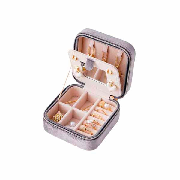 Harmaa samettinen korurasia