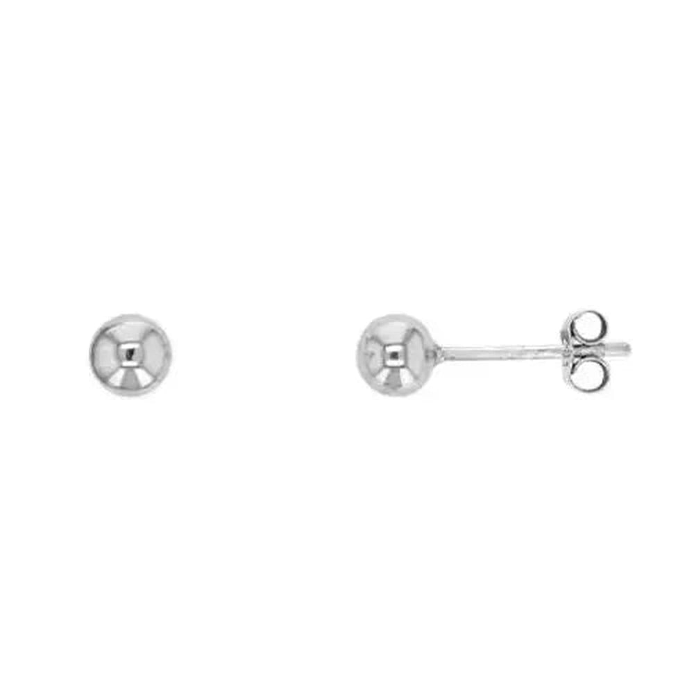 Valkokultaiset pallokorvakorut 4 mm 9K HME1213