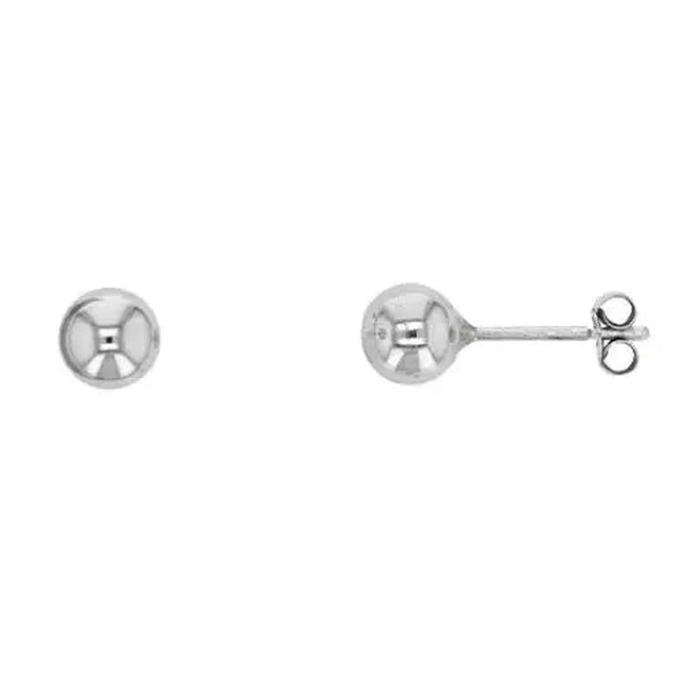 Valkokultaiset pallokorvakorut 5 mm 9K HME1214