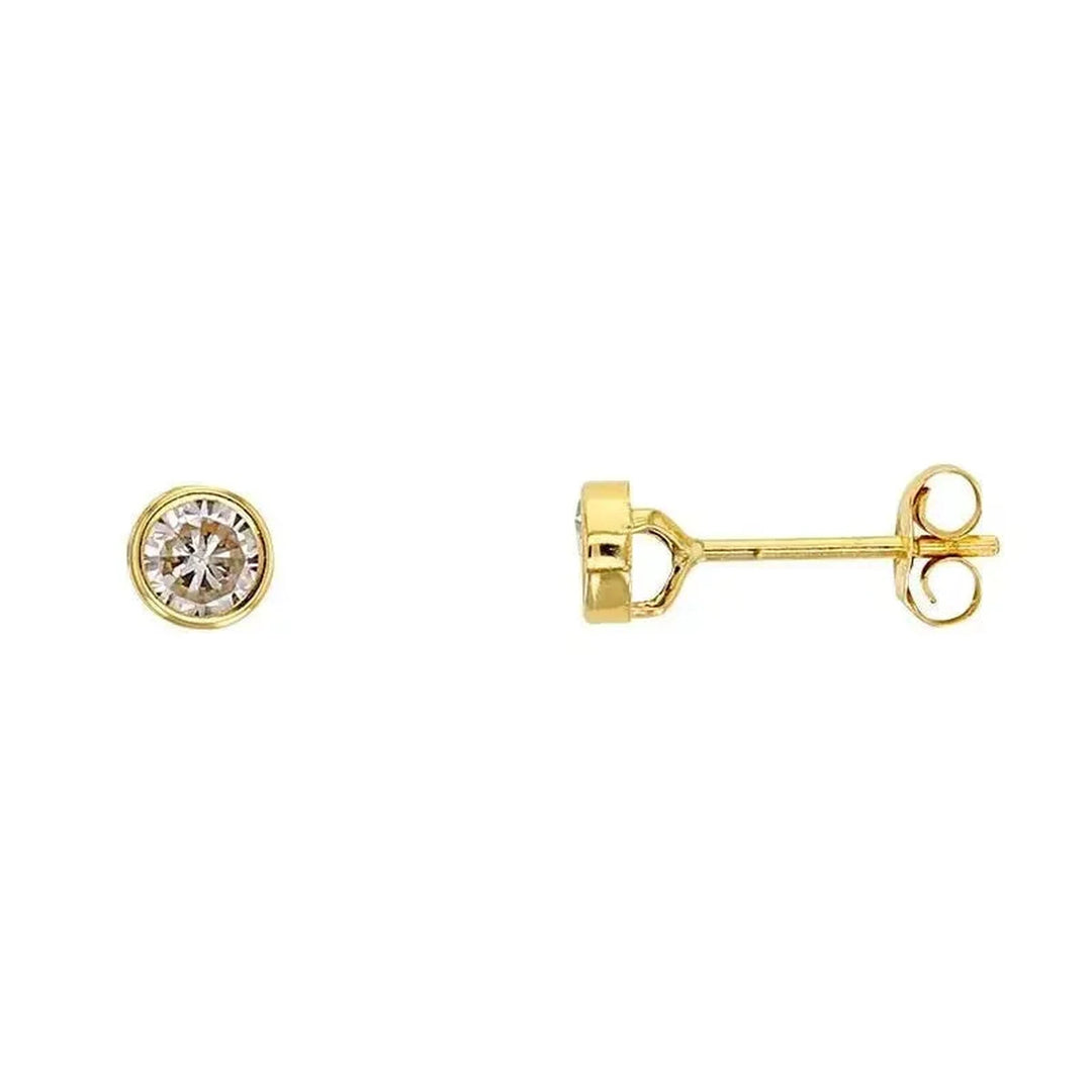 Kultaiset zirkoniakorvakorut kuppi-istutuksella 4 mm 9K HME1231