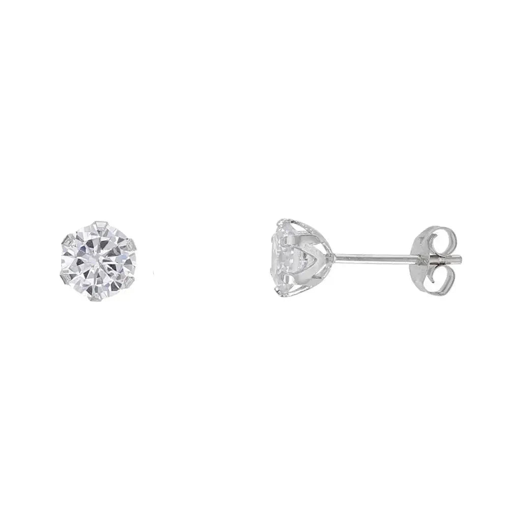 Valkokultaiset zirkoniakorvakorut 5 mm 9K HME1235