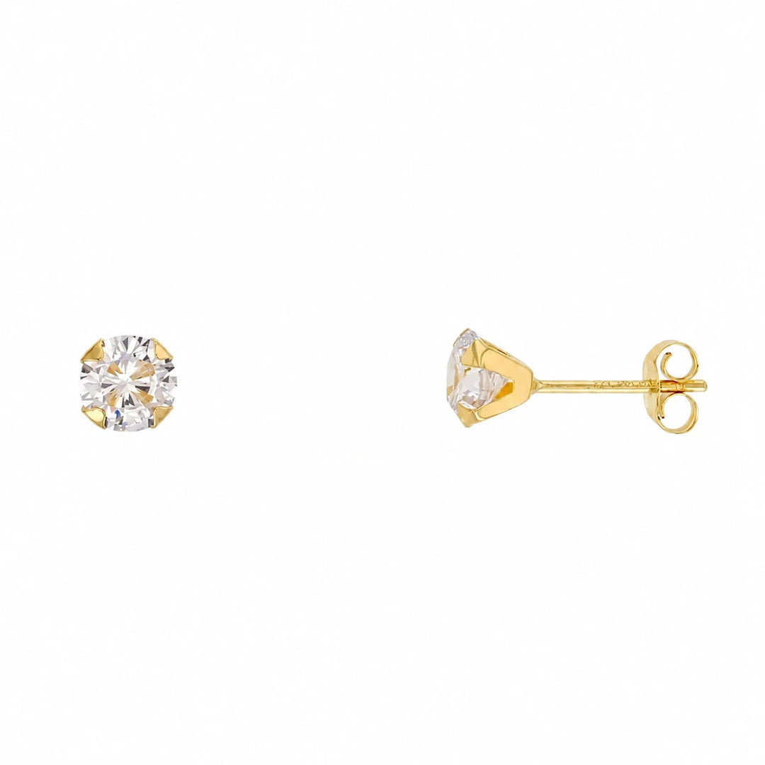 Keltakultaiset zirkoniakorvakorut 5 mm 9K HME1236
