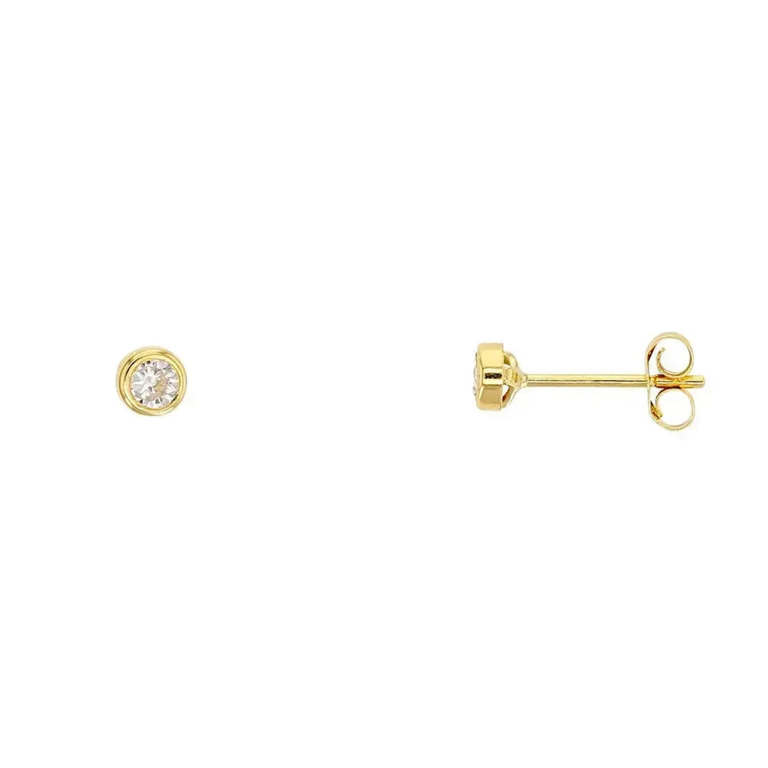 Kultaiset zirkoniakorvakorut kuppi-istutuksella 3 mm 9K HME1237