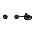 Black titanium stud earrings 3 mm