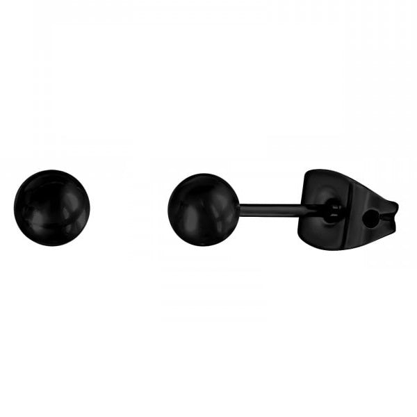 Mustat titaaniset pallokorvakorut 4 mm
