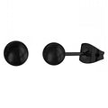 Black titanium stud earrings 5 mm