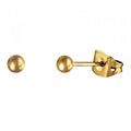 Gold-plated titanium ball stud earrings 3 mm