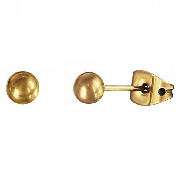 Kullatut titaaniset pallokorvakorut 4 mm