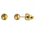 Gold-plated titanium ball stud earrings 4 mm