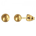 Gold-plated titanium ball stud earrings 5 mm