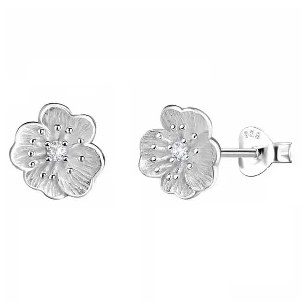 Hopeakorvakorut kukka zirkonialla Trendi Koru