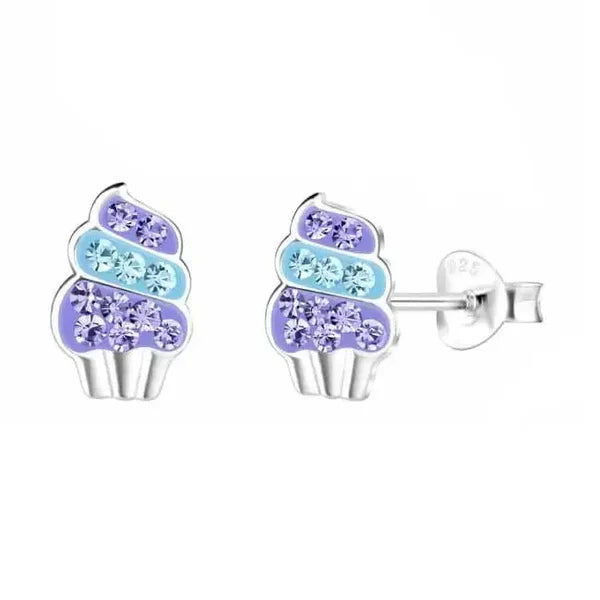 Hopeakorvakorut kuppikakku sini-lila Trendi Koru