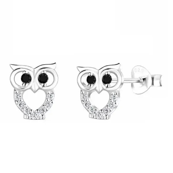 Hopeakorvakorut pöllöt zirkoneilla Trendi Koru