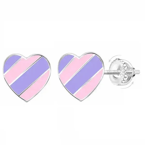 Hopeakorvakorut ruuvikiinnityksellä sydän Trendi Koru