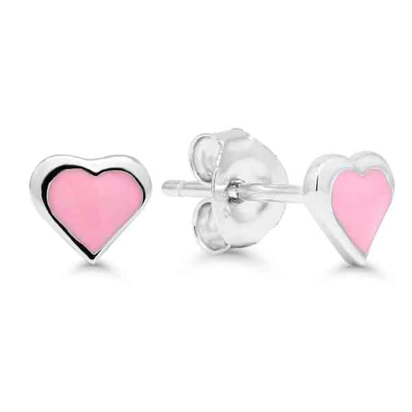 Hopeakorvakorut sydän E-0668pink