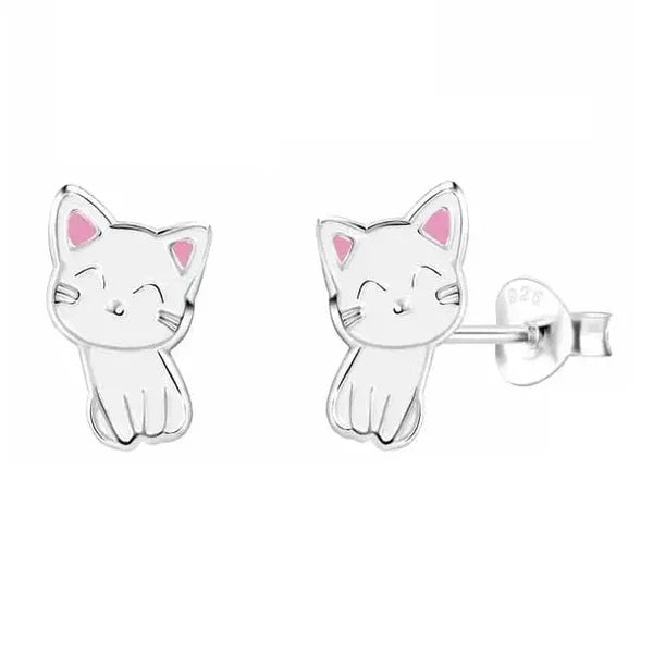 Hopeakorvakorut valkoinen kissa - Kulta-Aika