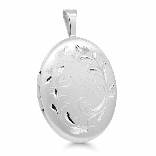 Hopeamedaljonki ovaali köynnös 20 mm