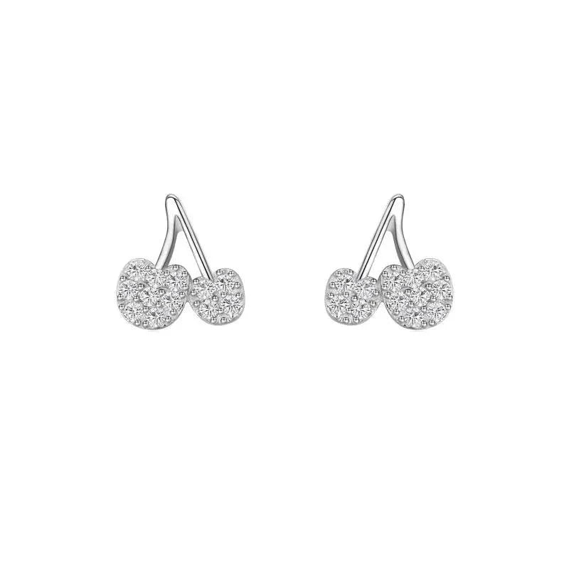 Hopeiset kirsikkakorvakorut zirkoneilla Trendi Koru