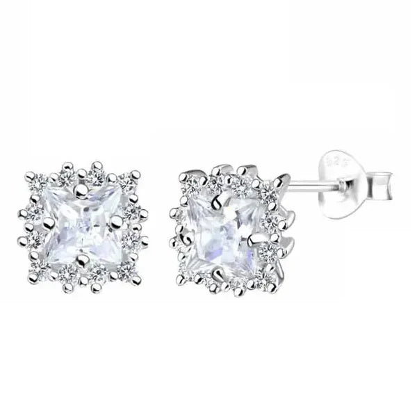 Hopeiset korvakorut kirkkailla zirkoneilla Trendi Koru