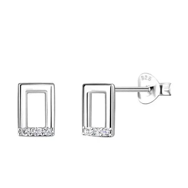 Hopeiset korvakorut suorakulmio zirkoneilla Trendi Koru