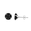 Silver Zirconia Earrings, black, 3 - 8 mm