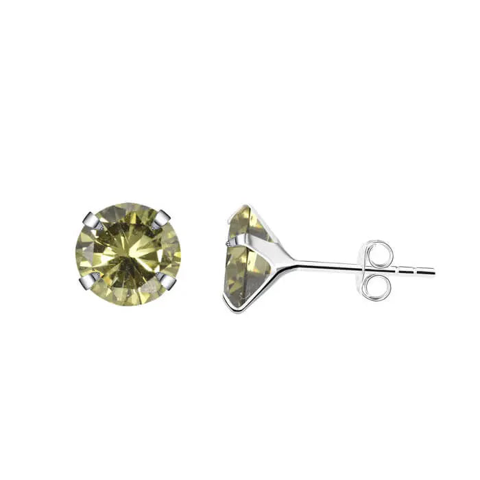 Hopeiset zirkoniakorvakorut, vaaleanvihreä, 3 - 8 mm Trendi Koru